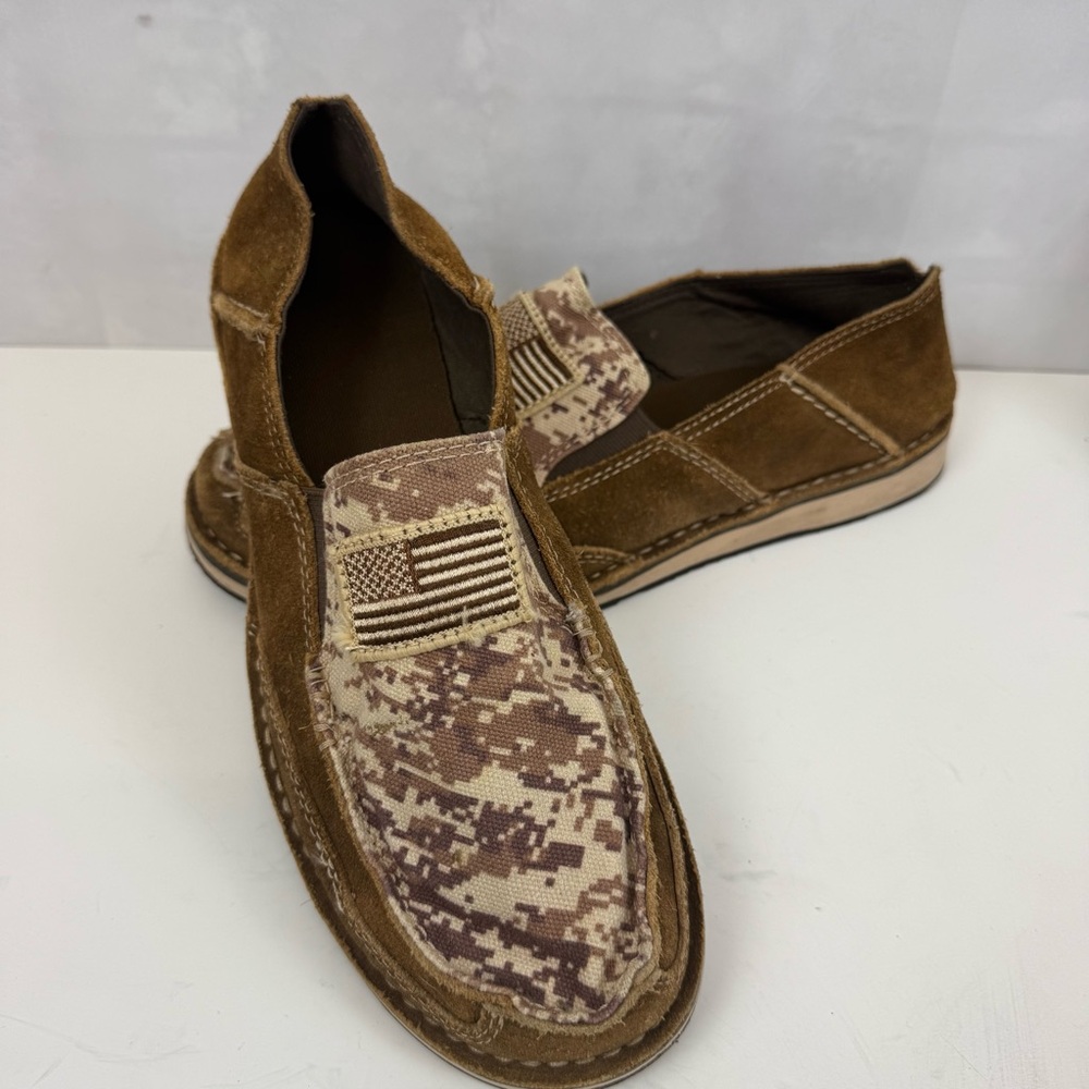Ariat Cruiser‎ Patriot Leather Digital Camo American Flag Slip-On Mens Sz. 10D